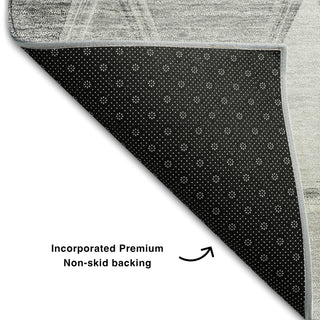 Piper Looms Mayfield Geometric AMF722 Gray Machine Washable Area Rug Backing Image