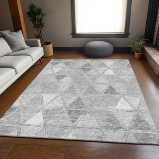 Piper Looms Mayfield Geometric AMF722 Gray Machine Washable Area Rug Lifestyle Image Feature