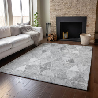 Piper Looms Mayfield Geometric AMF722 Gray Machine Washable Area Rug Lifestyle Image Feature