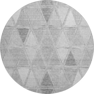 Piper Looms Mayfield Geometric AMF722 Gray Machine Washable Area Rug Round Main Image