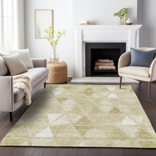 Piper Looms Mayfield Geometric AMF722 Khaki Machine Washable Area Rug Lifestyle Image Feature