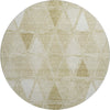 Piper Looms Mayfield Geometric AMF722 Khaki Machine Washable Area Rug Round Main Image