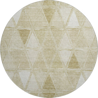 Piper Looms Mayfield Geometric AMF722 Khaki Machine Washable Area Rug Round Main Image