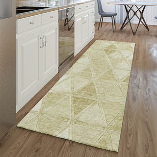 Piper Looms Mayfield Geometric AMF722 Khaki Machine Washable Area Rug Runner Lifestyle Image Feature