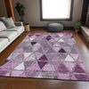 Piper Looms Mayfield Geometric AMF722 Merlot Machine Washable Area Rug Lifestyle Image Feature