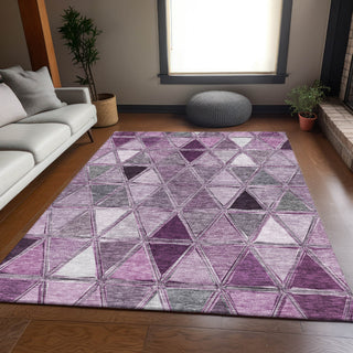 Piper Looms Mayfield Geometric AMF722 Merlot Machine Washable Area Rug Lifestyle Image Feature