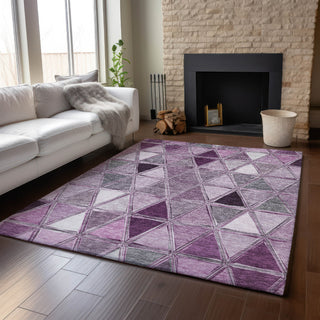 Piper Looms Mayfield Geometric AMF722 Merlot Machine Washable Area Rug Lifestyle Image Feature