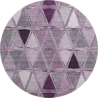 Piper Looms Mayfield Geometric AMF722 Merlot Machine Washable Area Rug Round Main Image