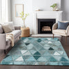 Piper Looms Mayfield Geometric AMF722 Teal Machine Washable Area Rug Lifestyle Image Feature