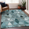 Piper Looms Mayfield Geometric AMF722 Teal Machine Washable Area Rug Lifestyle Image Feature