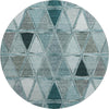 Piper Looms Mayfield Geometric AMF722 Teal Machine Washable Area Rug Round Main Image