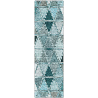 Piper Looms Mayfield Geometric AMF722 Teal Machine Washable Area Rug Runner Main Image