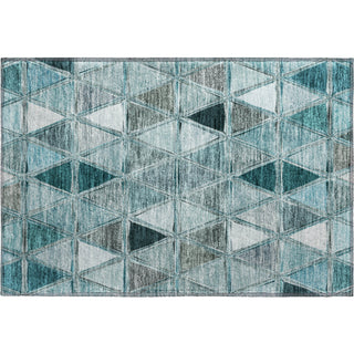 Piper Looms Mayfield Geometric AMF722 Teal Machine Washable Area Rug Scatter Main Image