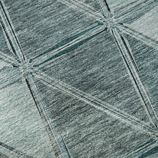 Piper Looms Mayfield Geometric AMF722 Teal Machine Washable Area Rug Swatch Image