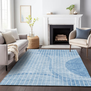 Piper Looms Mayfield Striped AMF723 Blue Machine Washable Area Rug Lifestyle Image Feature