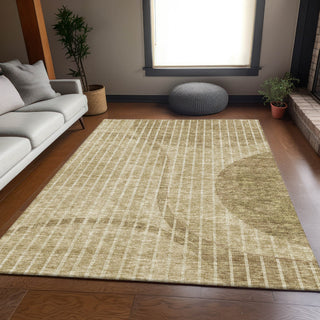 Piper Looms Mayfield Striped AMF723 Brown Machine Washable Area Rug Lifestyle Image Feature