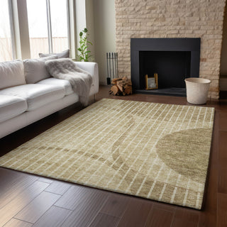 Piper Looms Mayfield Striped AMF723 Brown Machine Washable Area Rug Lifestyle Image Feature