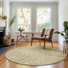 Piper Looms Mayfield Striped AMF723 Brown Machine Washable Area Rug Round Lifestyle Image Feature