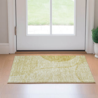 Piper Looms Mayfield Striped AMF723 Gold Machine Washable Area Rug Scatter Lifestyle Image Feature