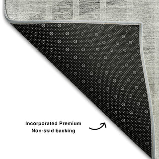 Piper Looms Mayfield Striped AMF723 Gray Machine Washable Area Rug Backing Image