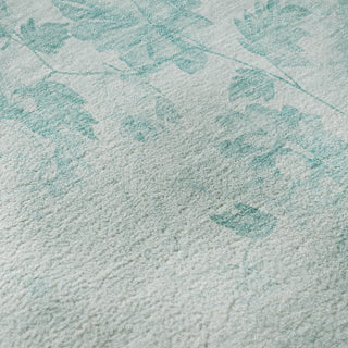 Piper Looms Mayfield Floral AMF724 Aqua Machine Washable Area Rug Swatch Image