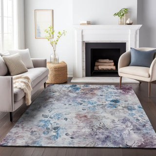 Piper Looms Mayfield Floral AMF724 Blue Machine Washable Area Rug Lifestyle Image Feature