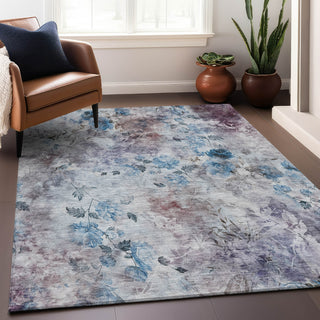 Piper Looms Mayfield Floral AMF724 Blue Machine Washable Area Rug Lifestyle Image Feature
