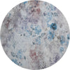 Piper Looms Mayfield Floral AMF724 Blue Machine Washable Area Rug Round Main Image