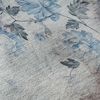 Piper Looms Mayfield Floral AMF724 Blue Machine Washable Area Rug Swatch Image
