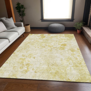 Piper Looms Mayfield Floral AMF724 Gold Machine Washable Area Rug Lifestyle Image Feature