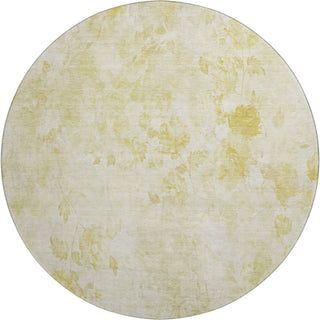 Piper Looms Mayfield Floral AMF724 Gold Machine Washable Area Rug Round Main Image