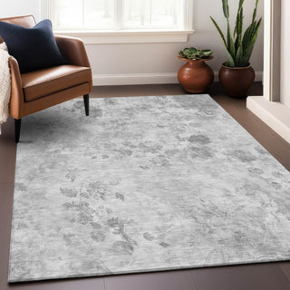 Piper Looms Mayfield Floral AMF724 Gray Machine Washable Area Rug Lifestyle Image Feature