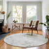 Piper Looms Mayfield Floral AMF724 Gray Machine Washable Area Rug Round Lifestyle Image Feature