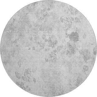 Piper Looms Mayfield Floral AMF724 Gray Machine Washable Area Rug Round Main Image