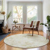 Piper Looms Mayfield Floral AMF724 Khaki Machine Washable Area Rug Round Lifestyle Image Feature