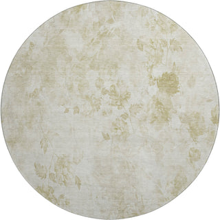 Piper Looms Mayfield Floral AMF724 Khaki Machine Washable Area Rug Round Main Image