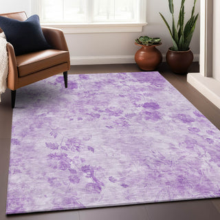 Piper Looms Mayfield Floral AMF724 Lavender Machine Washable Area Rug Lifestyle Image Feature