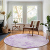 Piper Looms Mayfield Floral AMF724 Lavender Machine Washable Area Rug Round Lifestyle Image Feature