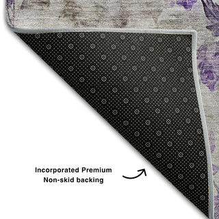 Piper Looms Mayfield Floral AMF724 Purple Machine Washable Area Rug Backing Image