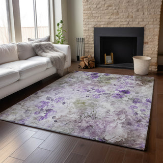Piper Looms Mayfield Floral AMF724 Purple Machine Washable Area Rug Lifestyle Image Feature