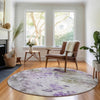 Piper Looms Mayfield Floral AMF724 Purple Machine Washable Area Rug Round Lifestyle Image Feature