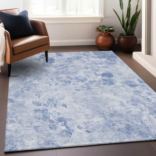 Piper Looms Mayfield Floral AMF724 Sky Machine Washable Area Rug Lifestyle Image Feature