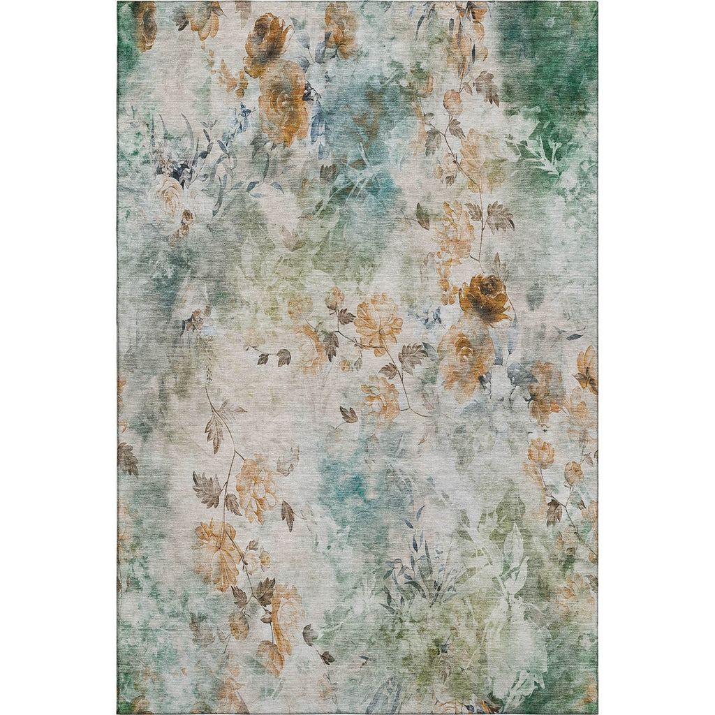 Piper Looms Mayfield Floral AMF724 Teal Machine Washable Area Rug main image