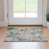 Piper Looms Mayfield Floral AMF724 Teal Machine Washable Area Rug Scatter Lifestyle Image Feature