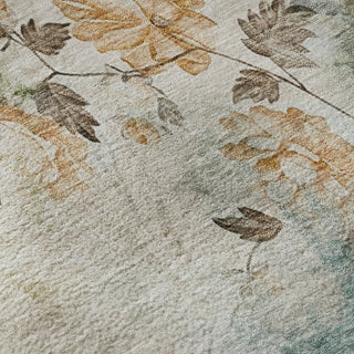Piper Looms Mayfield Floral AMF724 Teal Machine Washable Area Rug Swatch Image