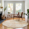 Piper Looms Mayfield Modern AMF725 Coral Machine Washable Area Rug Round Lifestyle Image Feature