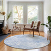 Piper Looms Mayfield Modern AMF725 Sky Machine Washable Area Rug Round Lifestyle Image Feature