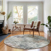 Piper Looms Mayfield Modern AMF725 Taupe Machine Washable Area Rug Round Lifestyle Image Feature