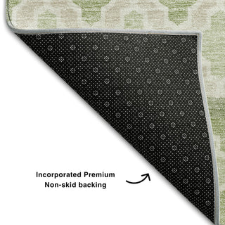 Piper Looms Mayfield Bohemian AMF726 Aloe Machine Washable Area Rug Backing Image