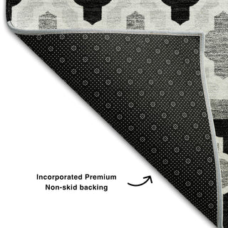 Piper Looms Mayfield Bohemian AMF726 Black Machine Washable Area Rug Backing Image